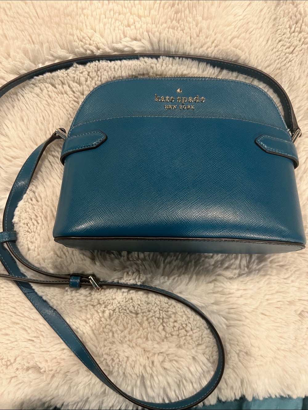 kate spade Teal Dome Crossbody with Gold Logo